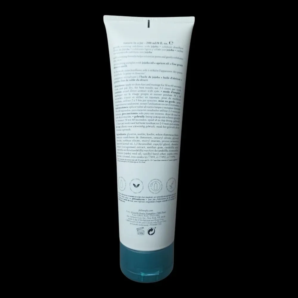 Philosophy Nature in a Jar Gentle Warming Exfoliator with Jojoba 8 oz New